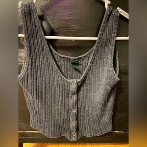 Small Grey Wild Fable Cropped Button Up Tank